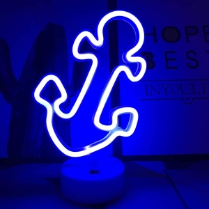 USB DC Cable Or Battery-Operated Boat Anchor Neon Lamp With Base B-21