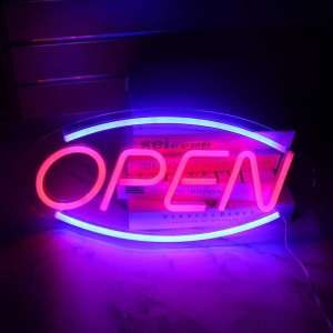 USB Powered Open Sign Neon Lamp with Back Plate On Off Switch C-2