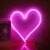USB Powered Large Heart Neon Lamp with Back Plate On Off Switch C-3