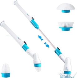 Cordless Tile Scrubber With 4 Replaceable Cleaning Scrubber Brush