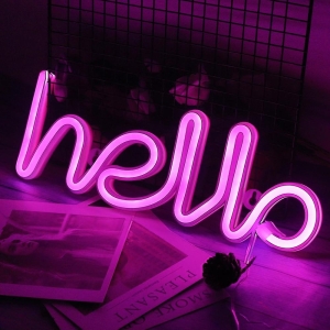 Hello Neon Word Sign Lamp USB And Battery Operated FA-A37