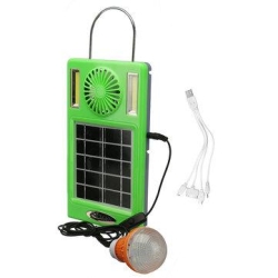 Solar Powered Emergency Light Bulb With Mini Fan FA-GB007