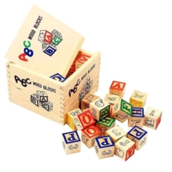 Kids Learn Alphabets 48 Piece Wooden Blocks